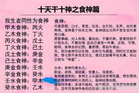 食神是什么意思在八字里
