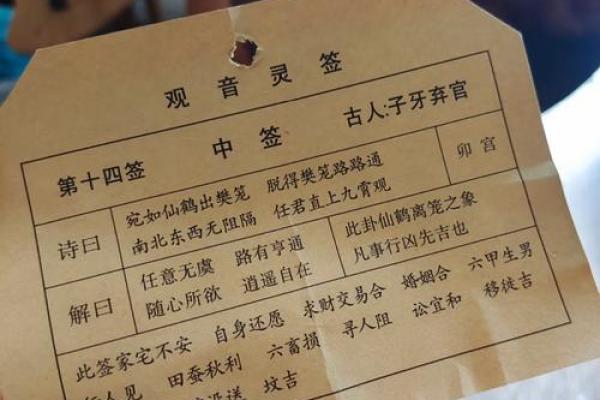 观音灵33签解签