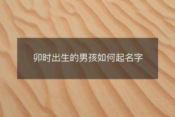 2019年5月12号卯时出生的男孩要怎么起名字姓名