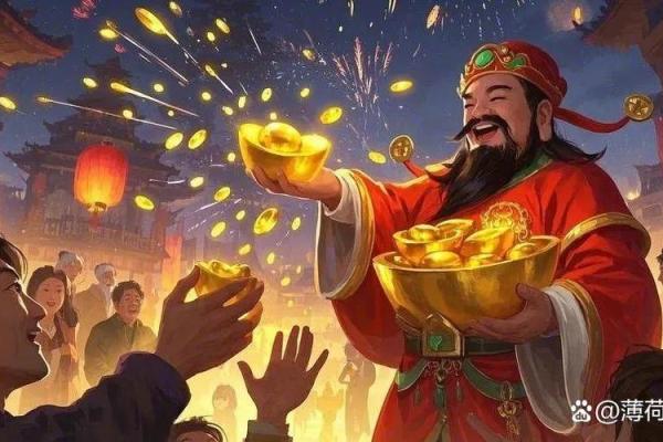 迎财神放鞭炮
