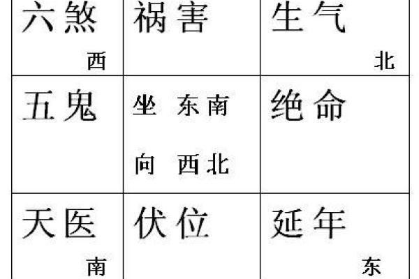 坤命巽宅吉凶方位图