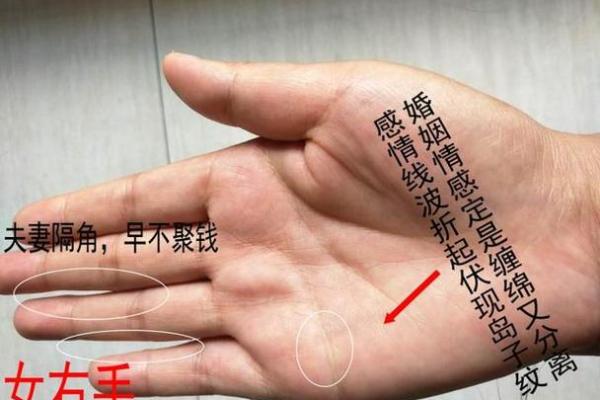 手相算命 女人不好的掌纹姻缘线